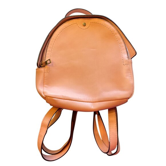 backpack purse zipper closure pink adjustable straps gold hardware - Picture 4 of 8